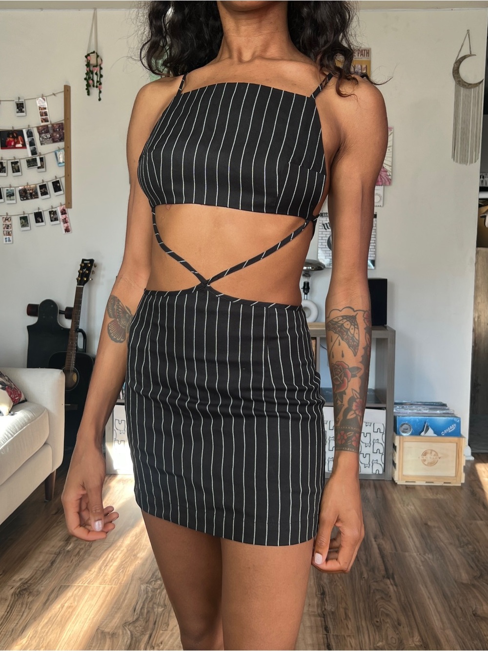 Revolve Hansen + Gretel Silas Suit Dress in
Pinstripe
